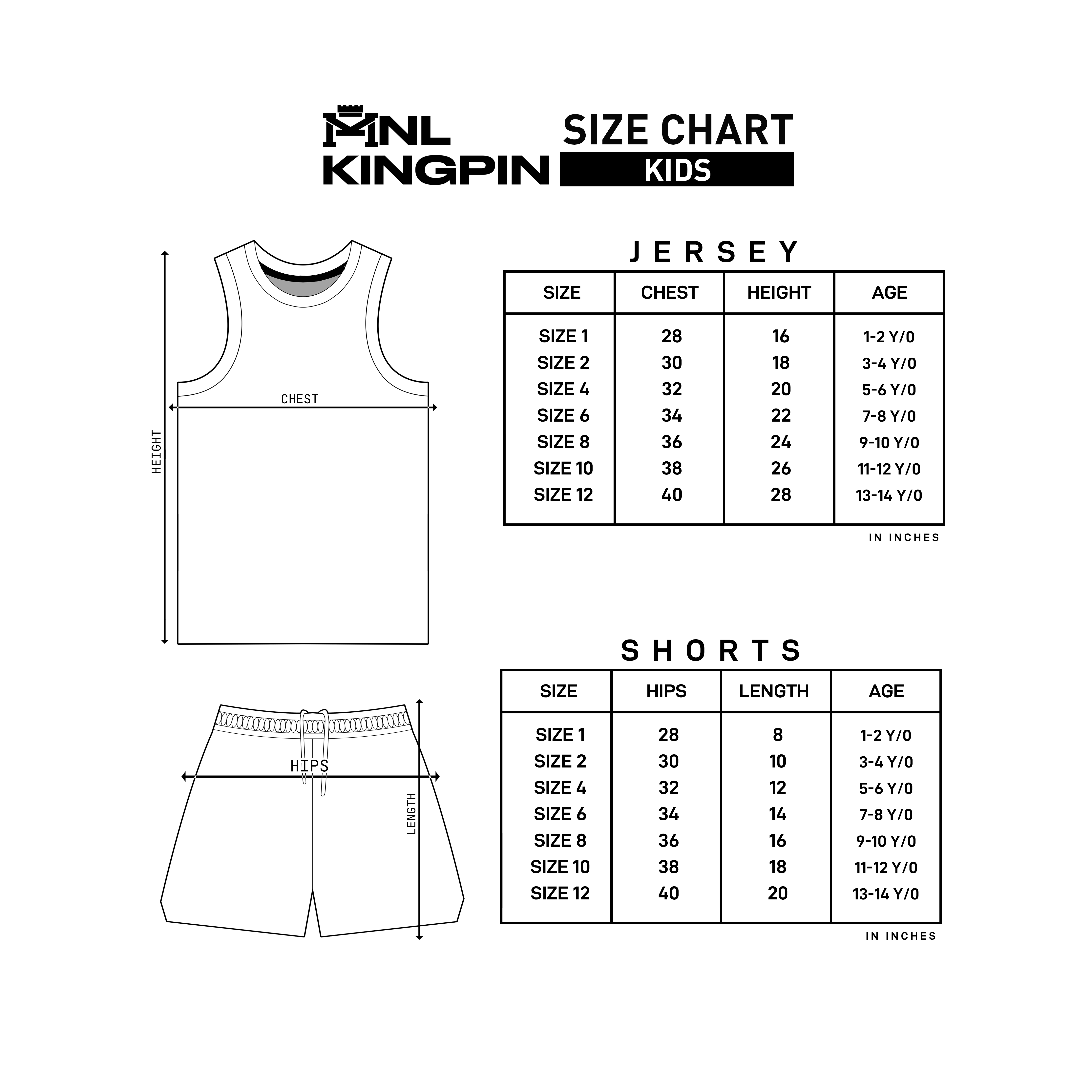 Kids size chart